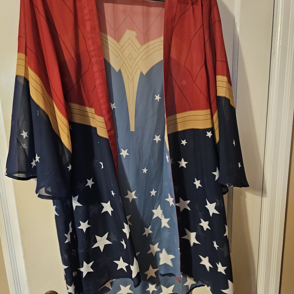 Her Universe Red, Blue, and Gold Star Cardigan